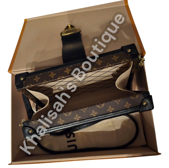 Rare! Louis Vuitton Petite Malle Handbag Limited Edition Stripes Monogram Canvas - Picture 9 of 16